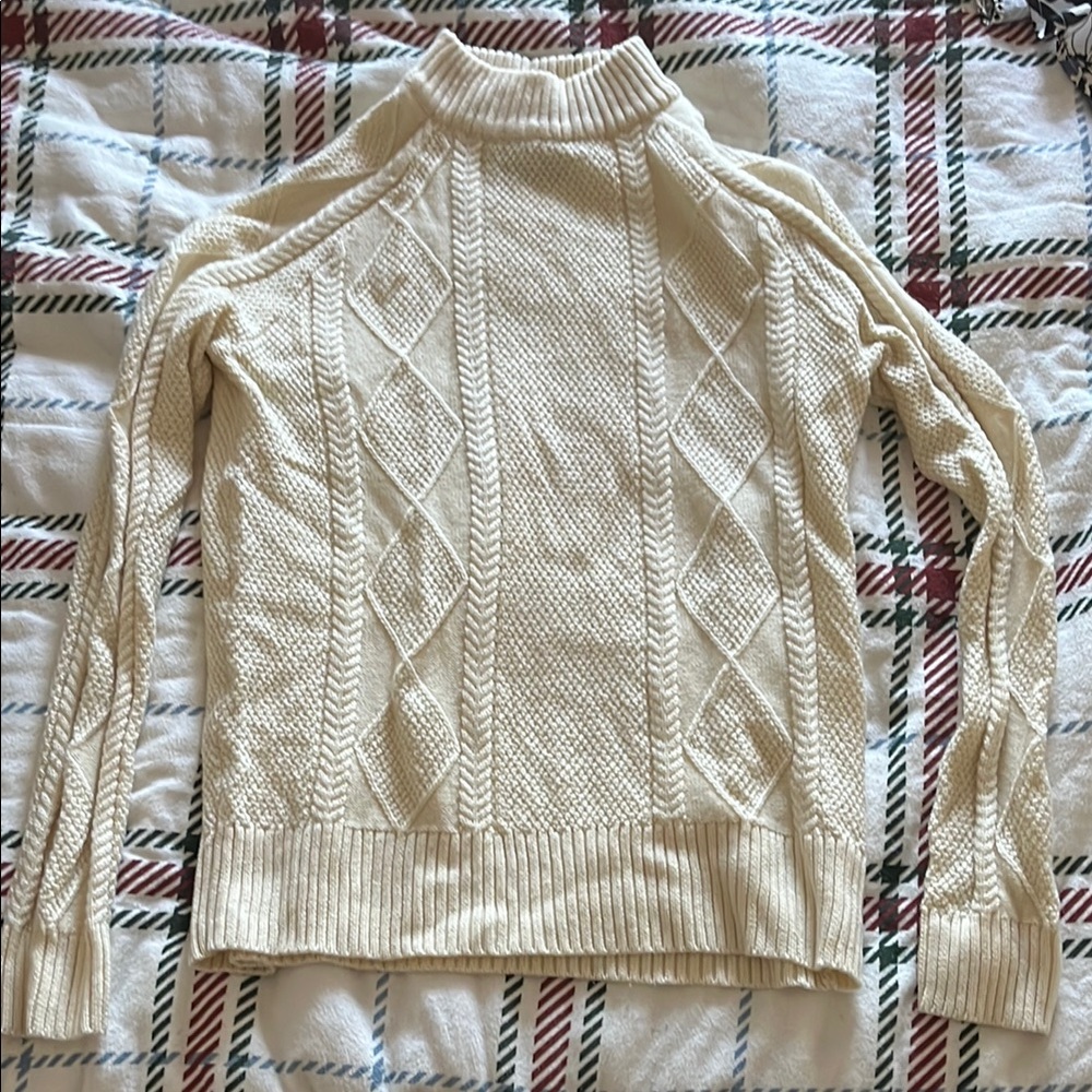 United by Blue Merino Wool Cream Cable Knit Women's Sweater